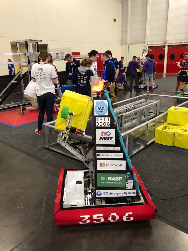 Avalanche, the 2018 robot, on the competition field