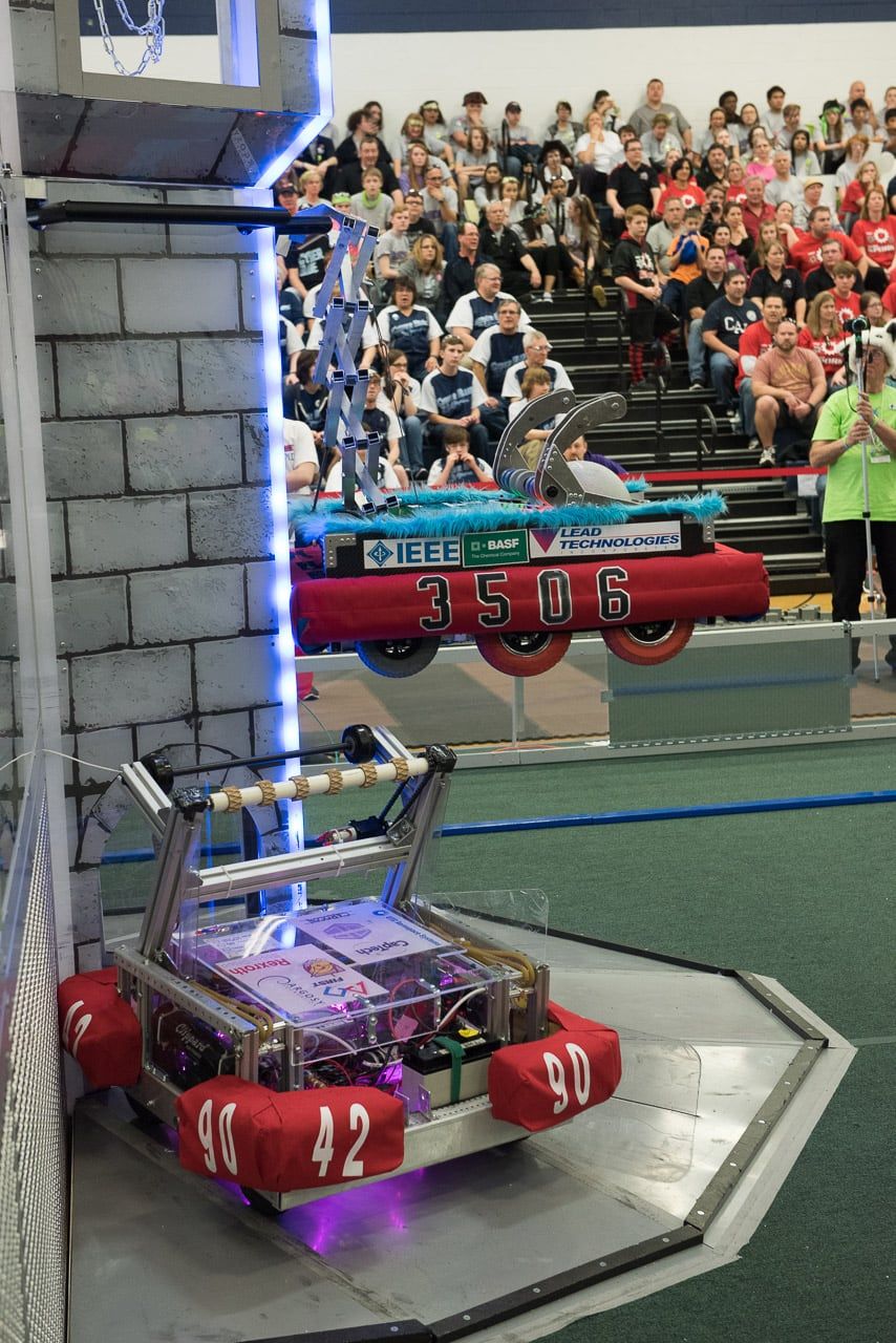 Black Ice, the 2016 robot, on the competition field