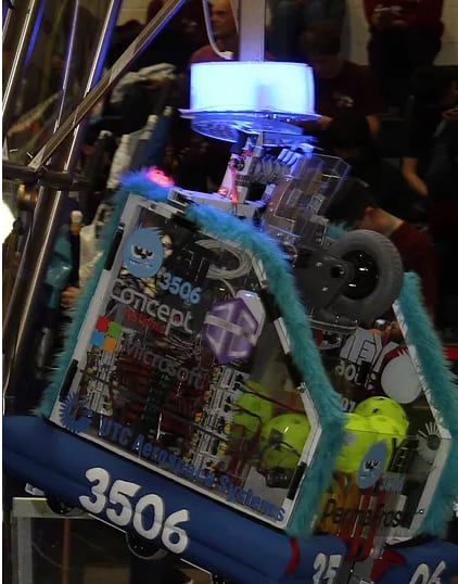 Permafrost, the 2017 robot, on the competition field